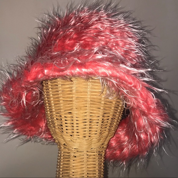 Y2K Pink Fuzzy Raver Hat - Picture 1 of 4